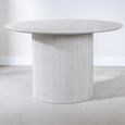 Bern Fluted Round Dining Table - 4 Seater - 120cm - White Washed Oak - Drum Base