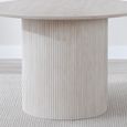 Bern Fluted Round Dining Table - 4 Seater - 120cm - White Washed Oak - Drum Base