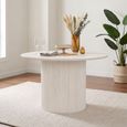Bern Fluted White Washed Oak 4 Seater 120cm Round Dining Table with Drum Base thumbnail