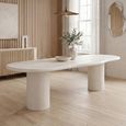 Bloomstone Dining Table - 230cm - 10 Seater - Double Pedestal - White