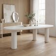 Bloomstone White Lime Plaster 8 Seater Pedestal Dining Table