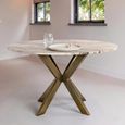Bottega Dining Table - 140cm - 6 Seater - Spider Legs - Round - Blush Beige - Marble and Metal