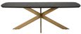 Cambon Dark Oak and Brass 12 Seater Dining Table with Spider Legs