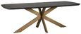 Cambon Dark Oak and Brass 12 Seater Dining Table with Spider Legs