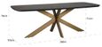 Cambon Dark Oak and Brass 12 Seater Dining Table with Spider Legs