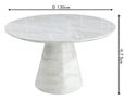 Carrera Round Dining Table - 4 Seater - 130cm - White Marble