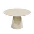 Carrera Round Dining Table - 4 Seater - 130cm - Travertine Beige Engineered Marble