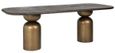 Cavo Acacia Wood 8 Seater Dining Table with Brushed Gold Pedestal Base