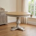 Chateau Dining Table - 120cm - 4 Seater - Round - Pedestal Base - Grey Painted - Pine