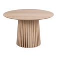 Christo Dining Table - 4 Seater - Round - Slatted Pedestal - 120cm - White Oak