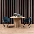 Christo Dining Table - 4 Seater - Round - Slatted Pedestal - 120cm - White Oak