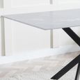 Clearance - Chopstick 6 Seater Grey Glass Dining Table with Black Metal Legs - 150cm