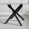 Clearance - Chopstick 6 Seater Grey Glass Dining Table with Black Metal Legs - 150cm
