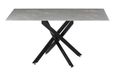 Clearance - Chopstick 6 Seater Grey Glass Dining Table with Black Metal Legs - 150cm