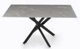 Clearance - Chopstick 6 Seater Grey Glass Dining Table with Black Metal Legs - 150cm