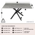 Clearance - Chopstick 6 Seater Grey Glass Dining Table with Black Metal Legs - 150cm
