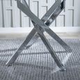 Clearance - Chopstick 6 Seater White Glass Dining Table with Chrome Metal Legs - 150cm