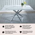 Clearance - Chopstick 6 Seater White Glass Dining Table with Chrome Metal Legs - 150cm