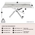 Clearance - Chopstick 6 Seater White Glass Dining Table with Chrome Metal Legs - 150cm