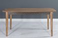 Clearance - Luxuria Sheesham Wood 6 Seater Dining Table with Black Geometric Trim