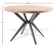 Clearance - Merino Round Dining Table - 4 Seater - 120cm - Industrial Acacia Wood - Brand New Item