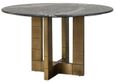 Collada Black Marble and Gold 4 Seater Round Pedestal Dining Table