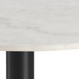 Corby Round Dining Table - 4 Seater - 105cm - White Marble Effect and Black