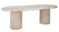 Coronel Beige Marble 10 Seater Dining Table with Fluted Pedestal Base