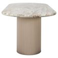 Coronel Beige Marble 10 Seater Dining Table with Fluted Pedestal Base