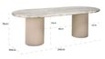 Coronel Beige Marble 10 Seater Dining Table with Fluted Pedestal Base