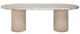 Coronel Beige Marble 10 Seater Dining Table with Fluted Pedestal Base
