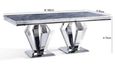 Dolce Dining Table - Grey Marble & Chrome - Sizes Available