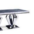 Dolce Dining Table - Grey Marble & Chrome - Sizes Available