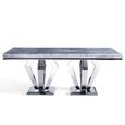 Dolce Dining Table - Grey Marble & Chrome - Sizes Available