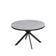 Clearance - Ezra 4 Seater Grey Concrete Round Dining Table with Black Spider Legs - 120cm