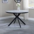 Clearance - Ezra 4 Seater Grey Concrete Round Dining Table with Black Spider Legs - 120cm