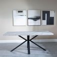 Clearance - Ezra 8 Seater Grey Dining Table with Black Spider Legs - 180cm