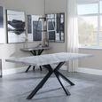 Clearance - Ezra 8 Seater Grey Dining Table with Black Spider Legs - 180cm