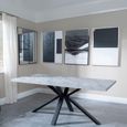 Clearance - Ezra 8 Seater Grey Dining Table with Black Spider Legs - 180cm