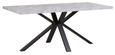 Clearance - Ezra 8 Seater Grey Dining Table with Black Spider Legs - 180cm