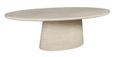 Fictus Travertine Beige 10 Seater Oval Pedestal Dining Table