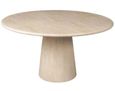 Fictus Travertine Beige 6 Seater Round Pedestal Dining Table
