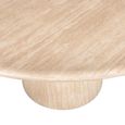 Fictus Travertine Beige 6 Seater Round Pedestal Dining Table