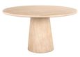 Fictus Travertine Beige 6 Seater Round Pedestal Dining Table