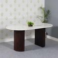 Fluted Dining Table - 6 Seater - 170cm - Double Pedestal - White Marble