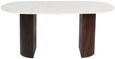 Fluted Dining Table - 6 Seater - 170cm - Double Pedestal - White Marble