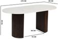 Fluted Dining Table - 6 Seater - 170cm - Double Pedestal - White Marble