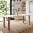 Fondi Dining Table - 240cm - 8 Seater - White and Brown - Cement Look