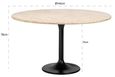 Hampton Travertine Beige 6 Seater Round Dining Table with Black Tulip Base