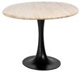 Hampton Travertine Beige 8 Seater Oval Dining Table with Back Tulip Base